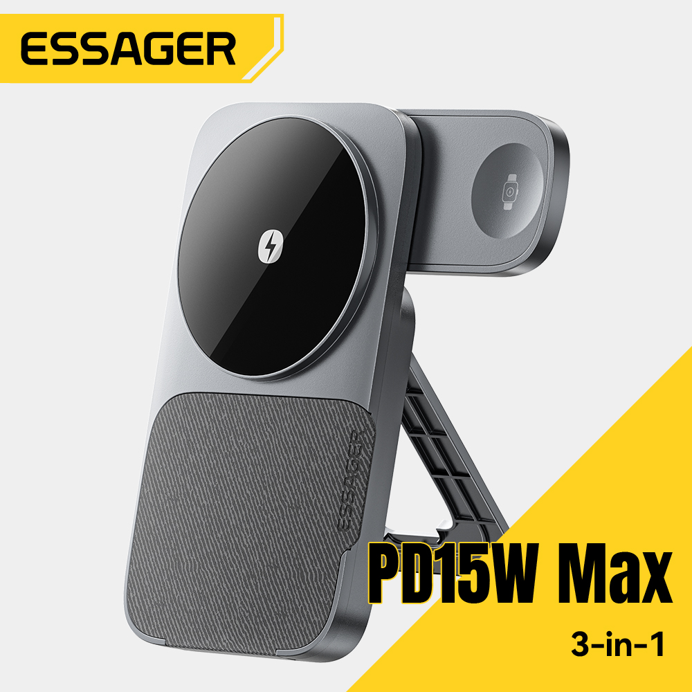 Smartwatch Ac - Essager 3-in-1 Pengisi Daya Nirkabel Lipat