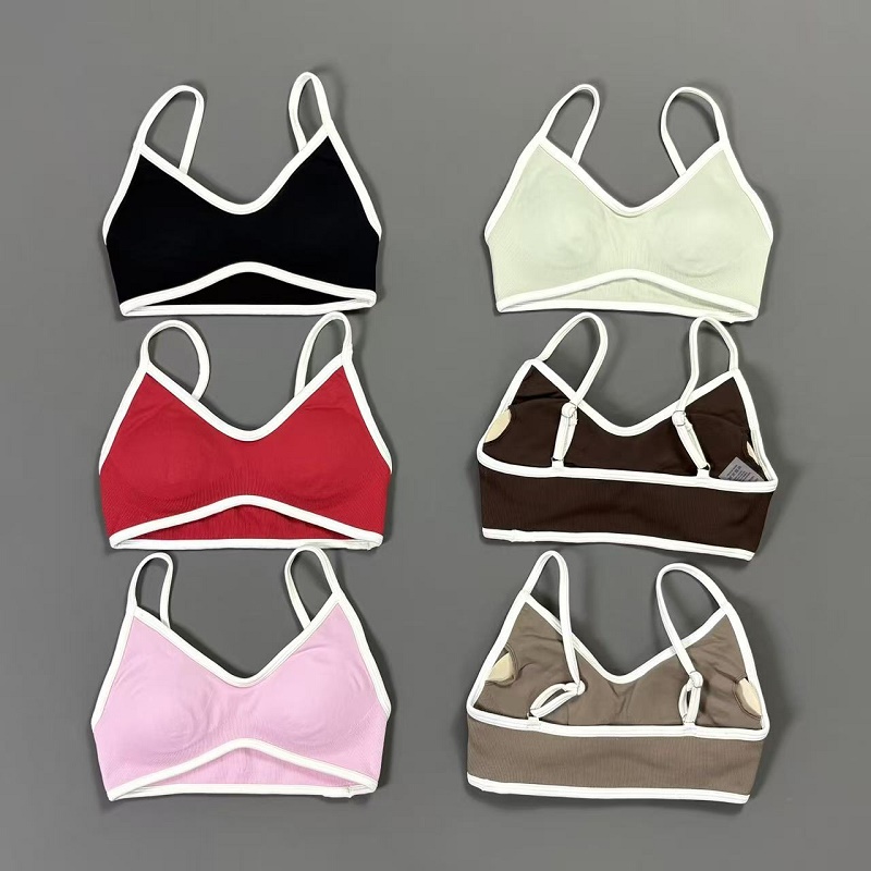 Rugged Sport Strap - Bra Yoga Wanita Contrastline V Neck