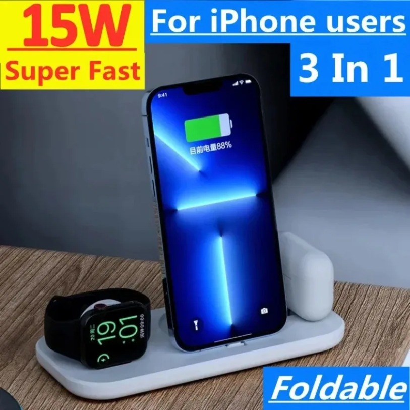 3 in 1 Pengisi Daya Nirkabel S - Smartwatch X12 ulasan dan harga