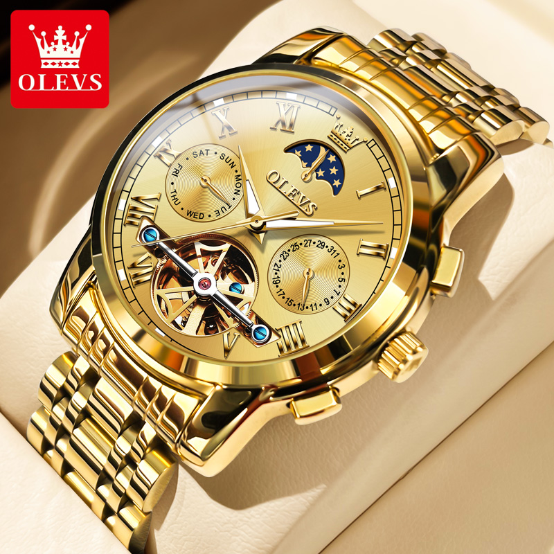 OLEVS 6617 Jam Tangan Mekanik  - Leather Classic Strap ulasan dan harga