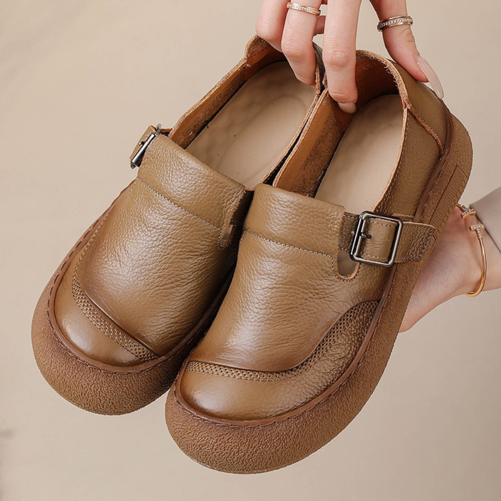 Sepatu Kasual Wanita Musim Sem - Leather Classic Strap ulasan dan harga