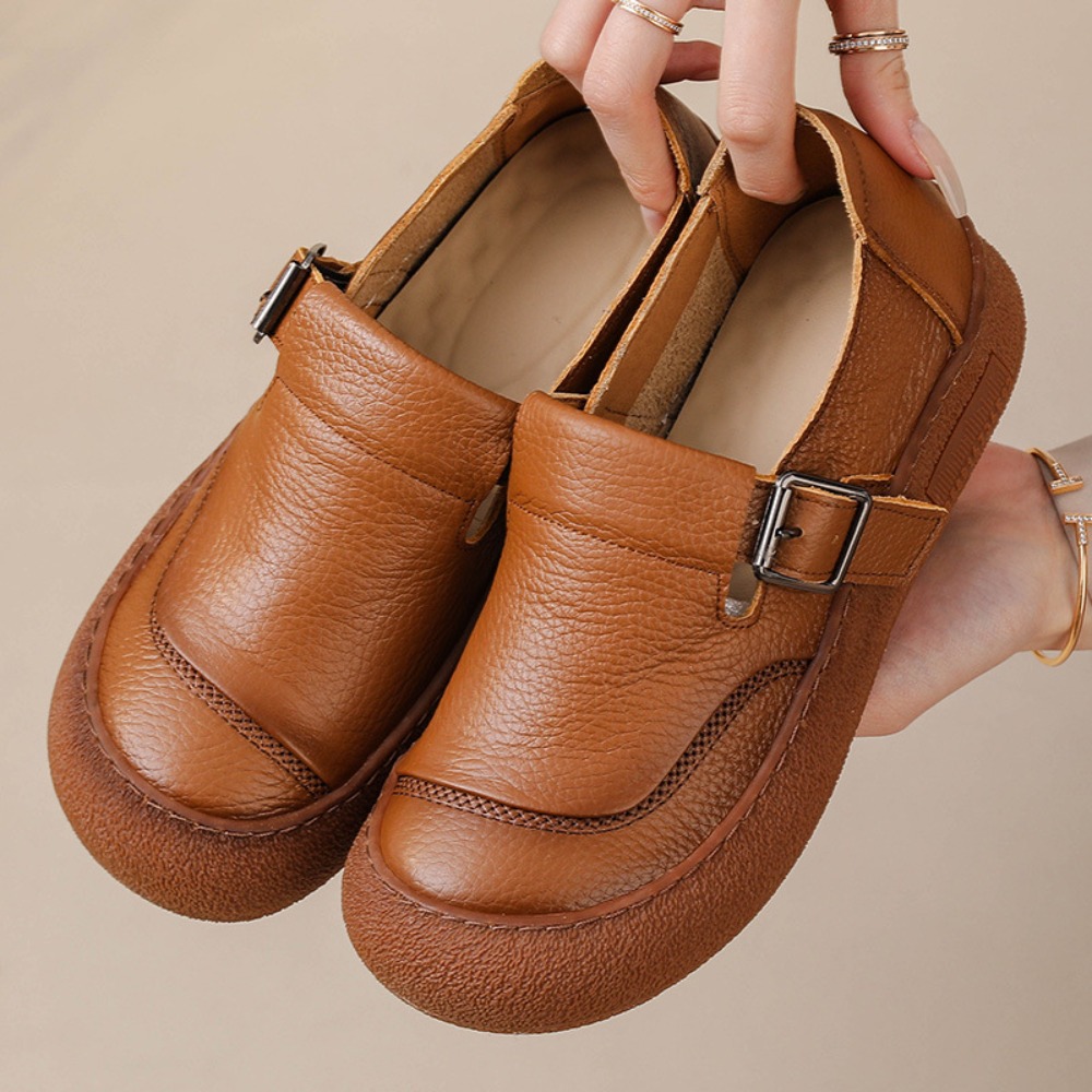 Sepatu Kasual Wanita Musim Sem - Leather Classic Strap ulasan dan harga