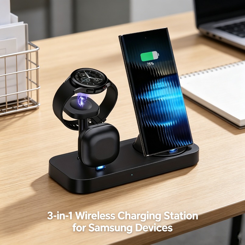 Pengisi Daya Nirkabel 3 in 1 D - Wireless Charger Watch ulasan dan harga